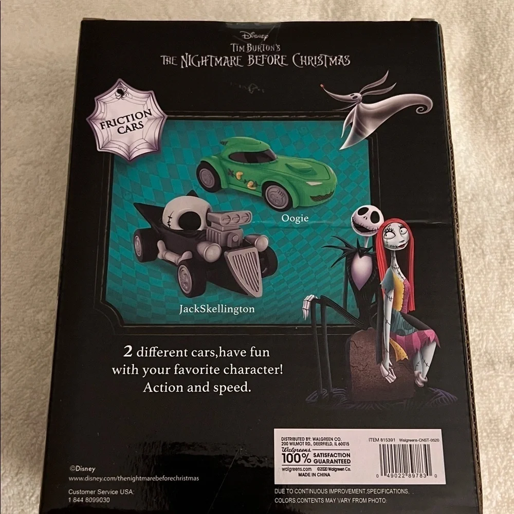 Disney The Nightmare Before Christmas Friction Cars - Black and Green